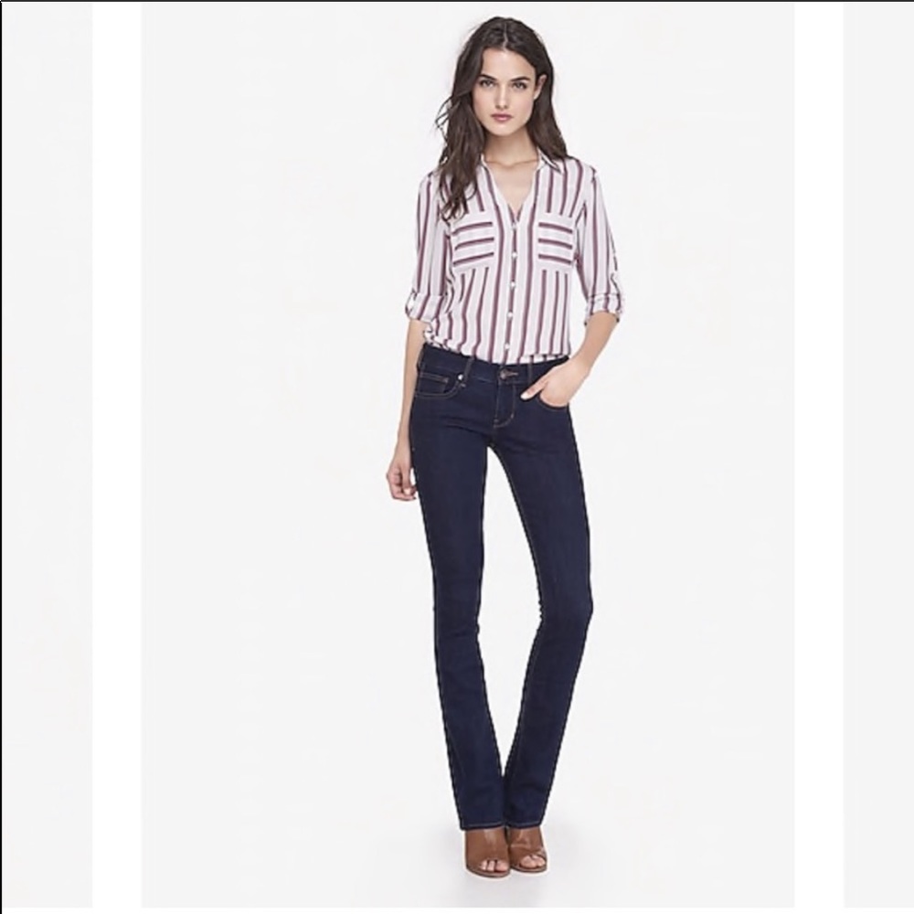 Express Barely Boot Low Rise Jeans